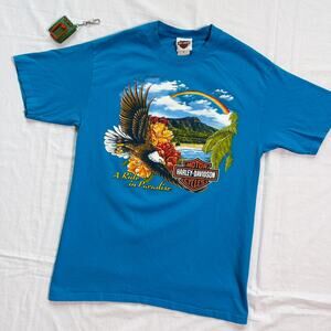 Harley Davidson 2000s Honolulu Hawaii Eagle Rainbow T-Shirt - S